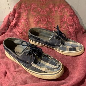 Sperry’s Top Siders Blue Plaid Boat Shoes